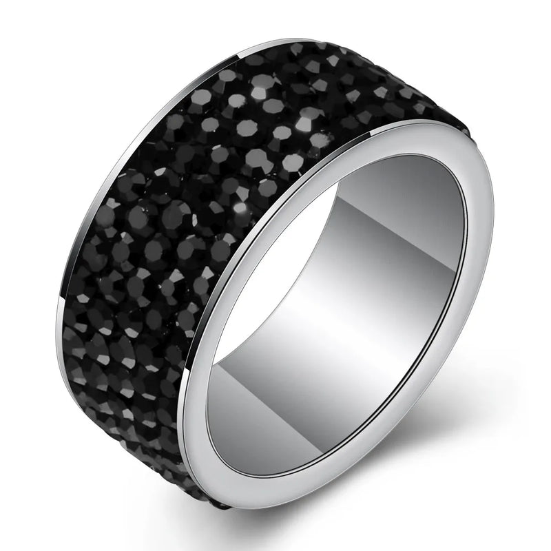 High Quality New arrival Fashion gift Charm Party New arrival rhinestone wedding jewelry Stainless Steel CZ Crystal Rings