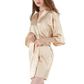 RB030 Sexy Large Size Satin Night Robe Lace Bathrobe | SAMAG