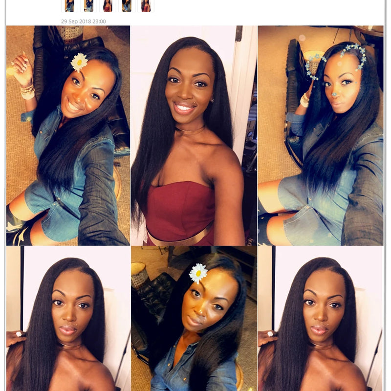 Kinky Straight Bundles Weave Coarse Yaki Straight Weaving Raw Indian Human Hair Bundles With Closure Hair Extensions For Women