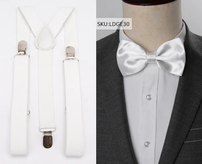 Suspenders Bow Tie Set Men Fashion Suspensorio for Man Boy Women Bowtie Braces Trousers Tirantes Wedding - Visuel 18 | SAMAG