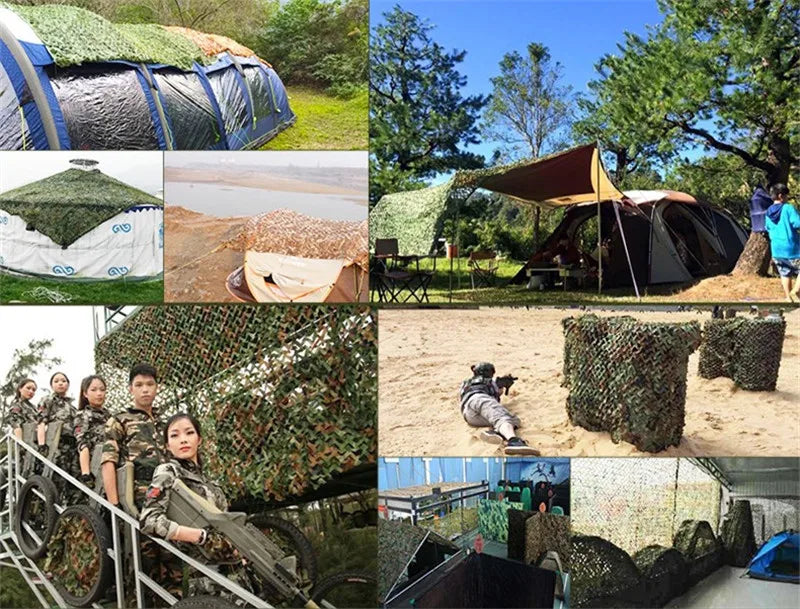 4x5m 2x3m Camouflage Net Camo Netting Army Nets Shade Mesh Hunting Garden Car Outdoor Camping Sun Shelter Tent