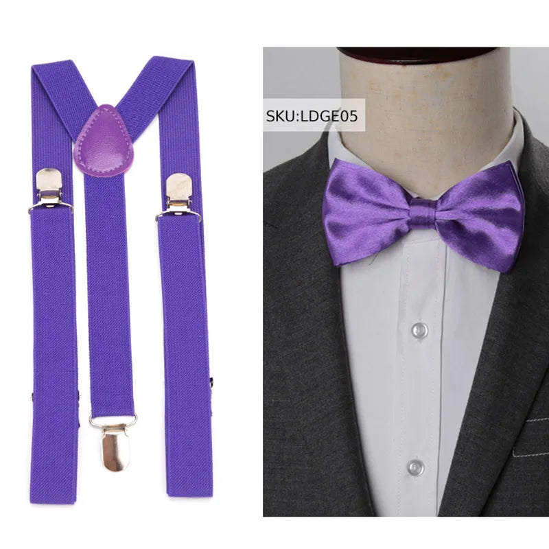 Suspenders Bow Tie Set Men Fashion Suspensorio for Man Boy Women Bowtie Braces Trousers Tirantes Wedding - Visuel 16 | SAMAG