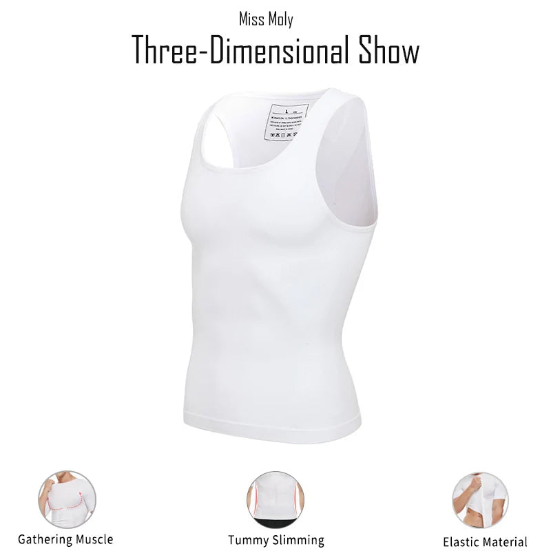 Mens Slimming Body Shaper Chest Compression Shirts Gynecomastia Abdomen Slim Vest  Tummy Control Shapewear Waist Trainer Corset