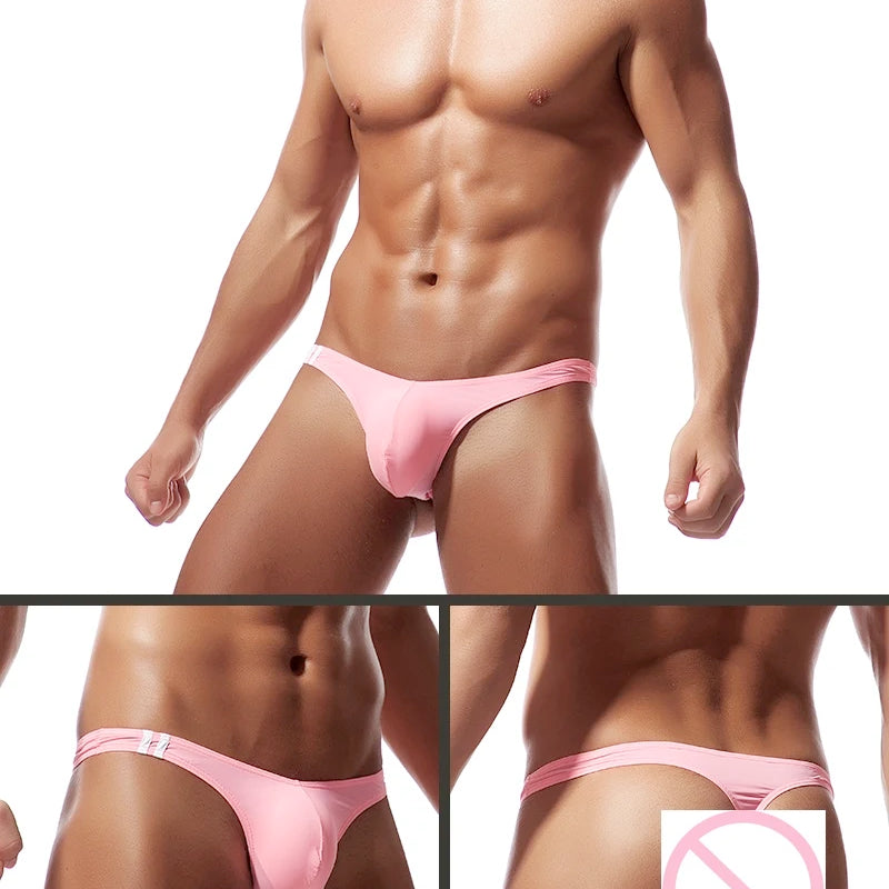 5pcs Men's G-string Thong Sexy Underwear Male Transparent Panties Men's Briefs Underpant Boy Bikini Briefs Sexy Underwear E-044
