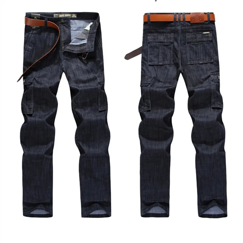 Cargo Jeans Men Big Size 29-40 42 44 Casual Multi-pocket | SAMAG