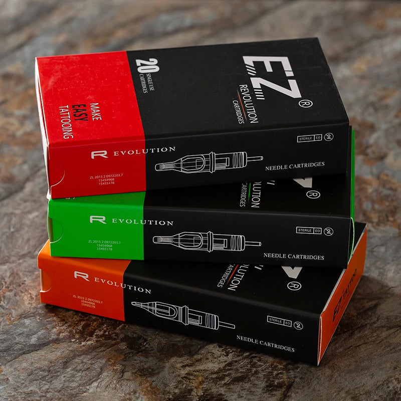 EZ Revolution Cartridge Tattoo Needles #12 0.35mm Round Liner RC1201RL RC1203RL RC1205RL RC1207RL RC1209RL 11/14/18RL 20 pcs/lot