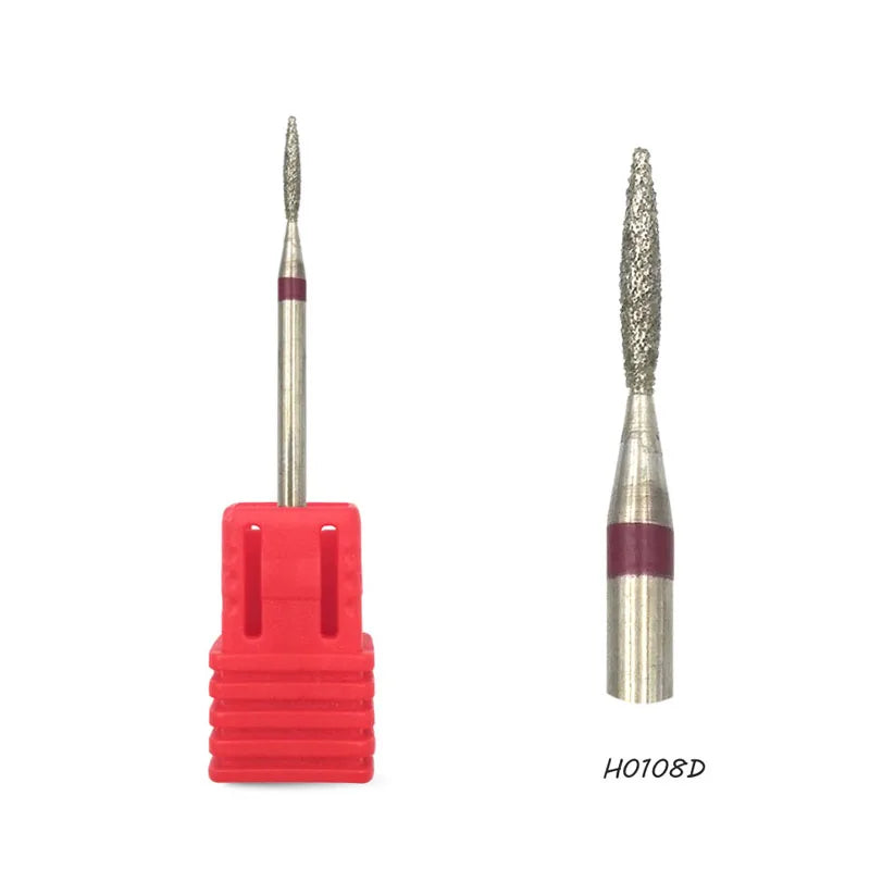 HYTOOS 11 Type Diamond Nail Drill Bit 3/32" Rotary Burr Manicure Cutters Electric Drill Accessories Nail Mills Tool