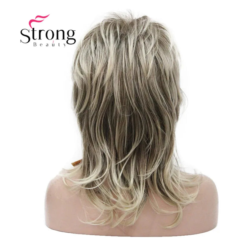 StrongBeauty Long Shaggy Layered Ombre Blonde Classic Cap Full Synthetic Wig Women's Wigs COLOUR CHOICES