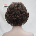 Short Curly Dark Auburn Synthetic Hair Full wig Women's Thick Wigs For Everyday