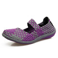 Womens Woven Sneakers Slip On Flat Woman Gym Shoes Non-slip Soft Female Summer Footwear Leisure Loafers Black Sneaker Plus Size