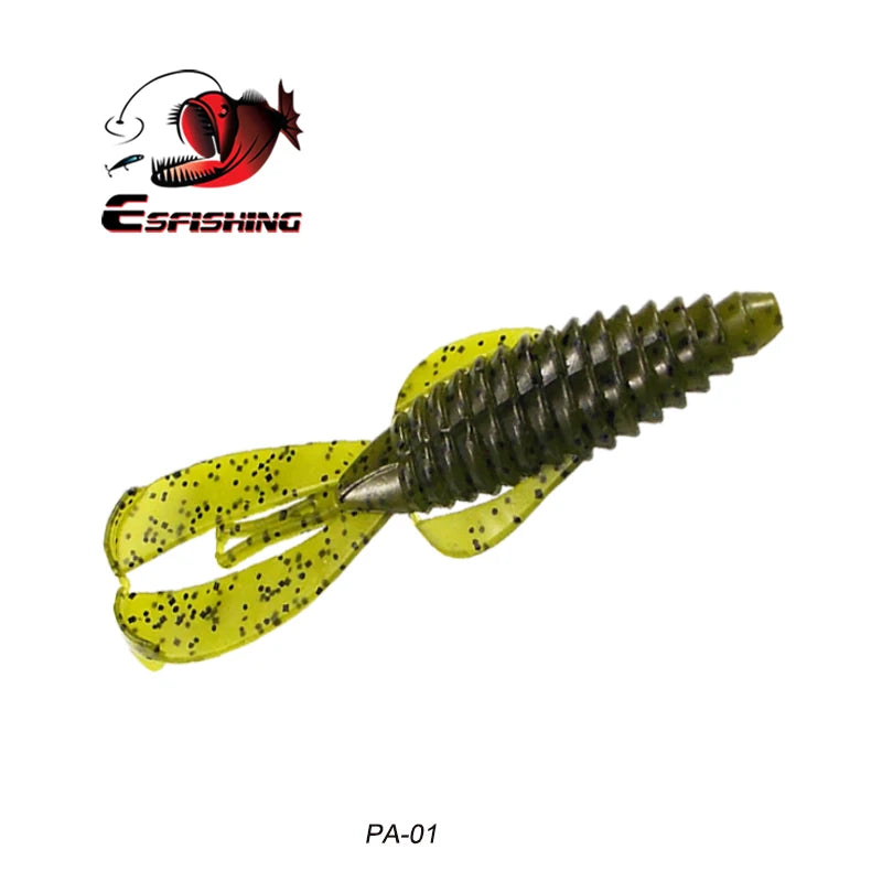 ESFISHING Hot Jigging Silicone Bait Rage Bug Craw 100mm Wobblers for Pike Bass Pesca Artificial Ned Fishing Lure Salts