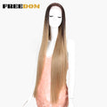 FREEDOM Synthetic Lace Front Wigs For Women Super Long 38Inch Ombre Blonde Highlight Ginger Straight Lace Wigs Cosplay Wigs