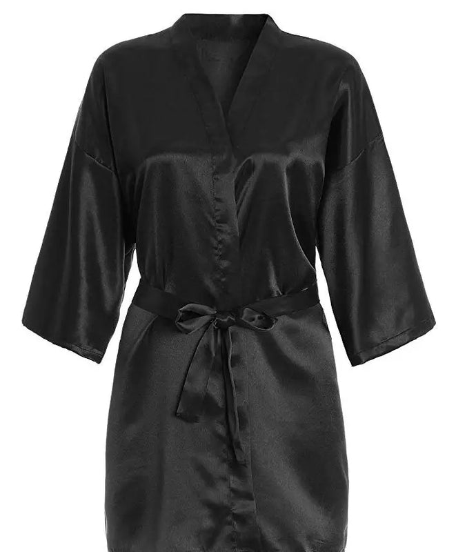 RB030 Sexy Large Size Sexy Satin Night Robe Lace Bathrobe Perfect Wedding Bride Bridesmaid Robes Dressing Gown For Women