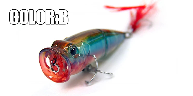 BEARKING Hot Model Retail  fishing lures,hard bait assorted colors, popper 70mm 11g, Floating topwater baits