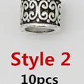 10pcs/pack Antique Silver different 10 styles hair braid dread dreadlock beads rings tube approx 5.9-6.4mm inner hole jewelry