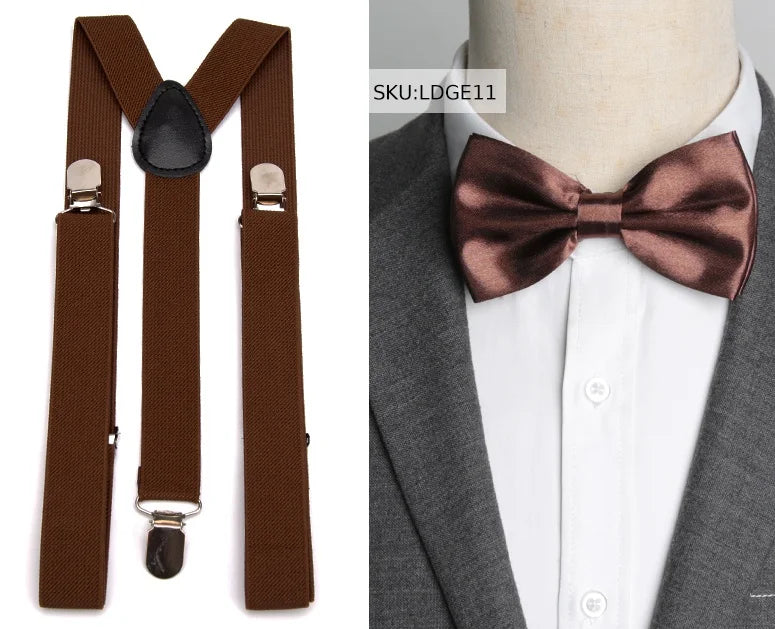 Suspenders Bow Tie Set Men Fashion Suspensorio for Man Boy Women Bowtie Braces Trousers Tirantes Wedding - Visuel 14 | SAMAG