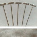 50pcs Tpins Long 32mm Silver T Shape Needles Pin For Wigs Hair Weaving Tools Salon Styling Tools Mannequin Head Wig Stand