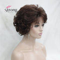 Short Curly Dark Auburn Synthetic Hair Full wig Women's Thick Wigs For Everyday