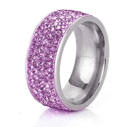 High Quality New arrival Fashion gift Charm Party New arrival rhinestone wedding jewelry Stainless Steel CZ Crystal Rings