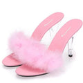 Shoe Woman Sandals 2022 Transparent Crystal  Heels 10cm Waterproof Wedding Shoe Sandals Sexy Big Yards Interest maomao Slipper