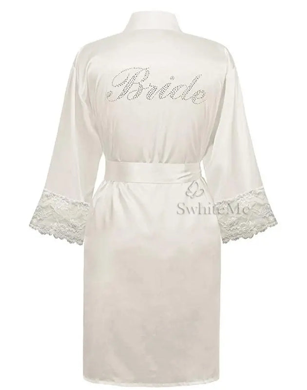 LP004 Wedding Bride Bridesmaid Floral Robe Satin Rayon | SAMAG