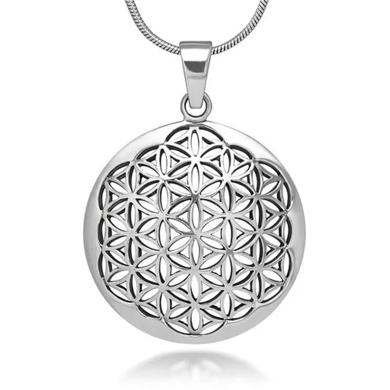 My Shape Flower of Life Mandala Necklace for Women Pendant Sacred Geometry Aesthetic Choker Fashion Jewelry Gifts Link Chain