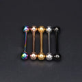 2 Pcs Tongue Piercing Titanium Plated Piercing Tongue Rings Bars Girls 14G Tongue Piercing Industrial Barbells Quality Body Ring