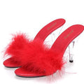 Shoe Woman Sandals 2022 Transparent Crystal  Heels 10cm Waterproof Wedding Shoe Sandals Sexy Big Yards Interest maomao Slipper