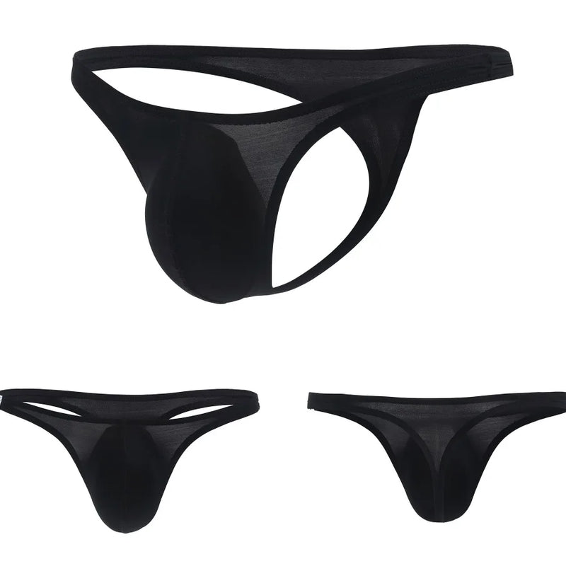 5pcs Men's G-string Thong Sexy Underwear Male Transparent Panties Men's Briefs Underpant Boy Bikini Briefs Sexy Underwear E-044