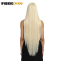 FREEDOM Synthetic Lace Front Wigs For Women Super Long 38Inch Ombre Blonde Highlight Ginger Straight Lace Wigs Cosplay Wigs