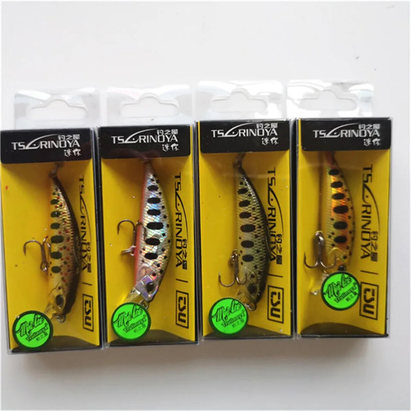 Tsurinoya 4PC 50mm 5g Sinking Minnow Artificial Bait for Trout Bass Fishing Wobbler Laser Hard Long Cast Fishing Lure DW63