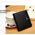 BISON DENIM Fashion Purse Men's Genuine Leather Wallet RFID Blocking Mini Wallet Male Card Holder Small Zipper Coin Purse W9317