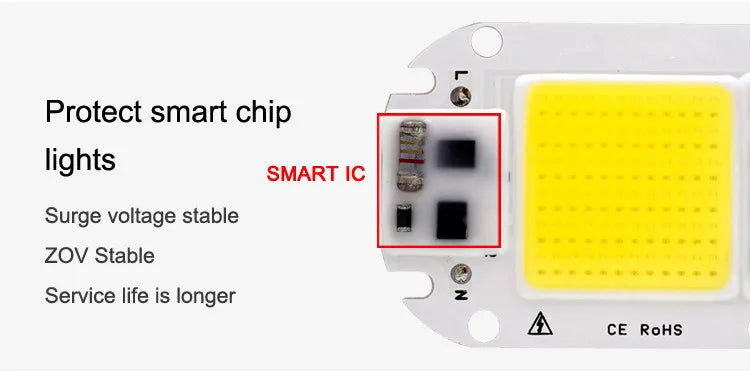 1-20PCS LED COB Hight Power 50W AC 220V Red Blue Green Lamp Chip Smart IC Fit For DIY Driverless Integrated Driver Flood Light