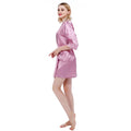 RB030 Sexy Large Size Satin Night Robe Lace Bathrobe | SAMAG