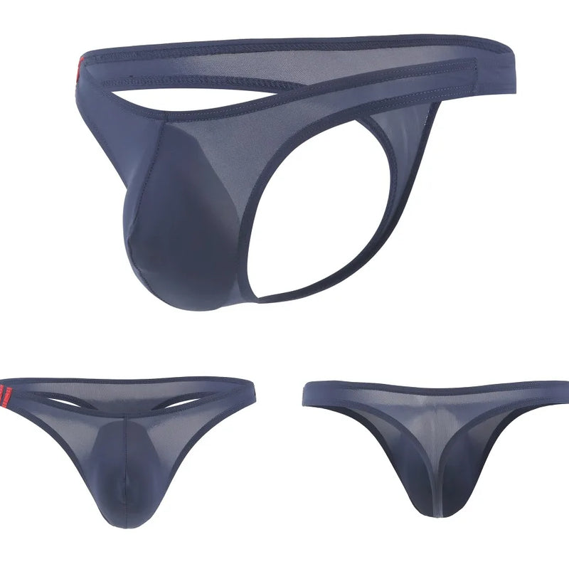 5pcs Men's G-string Thong Sexy Underwear Male Transparent Panties Men's Briefs Underpant Boy Bikini Briefs Sexy Underwear E-044