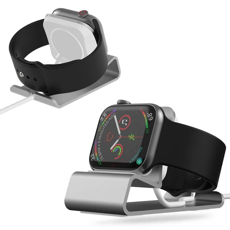 Aluminum Charger Stand for Apple Watch,Dock Station Charging Holder for iWatch Ultra 1 2/10/9/SE/8/7/6/5/4/3/2/1 Silicon Bracket