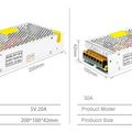 DC5V 2A 3A 4A 5A 8A 10A 12A 20A 30A 40A 60A Switch LED Power Supply Transformers Adapter WS2812B WS2801 SK6812 SK9822 LED Strip