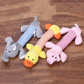 Popular Pet Dog Cat Funny Fleece Durability Plush Dog Toys Squeak Chew Sound Toy Fit for All Pets Elephant Duck Pig Plush Toys