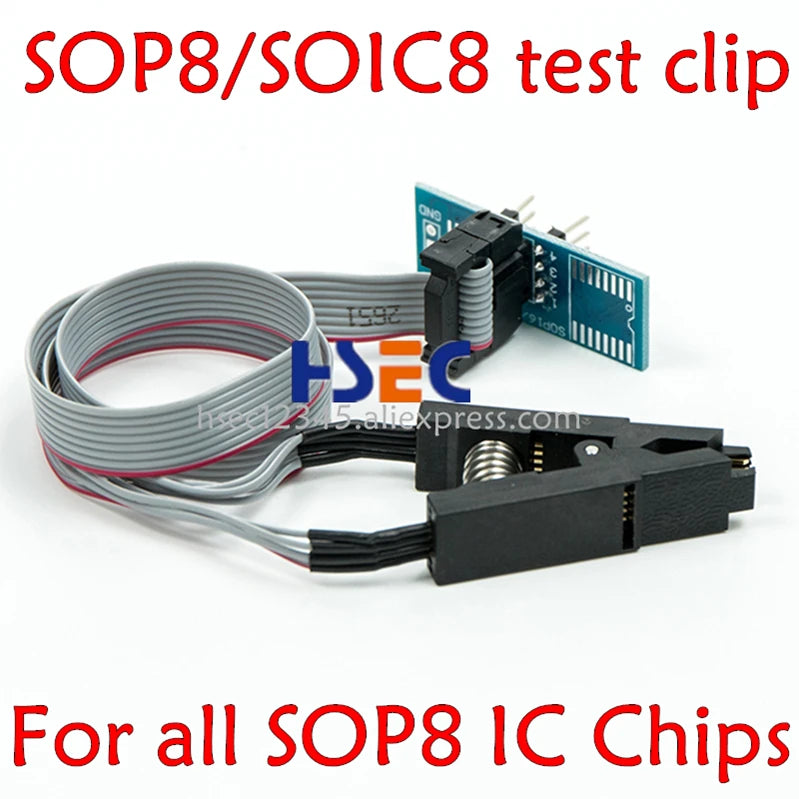 original soic8 sop8 test clip cable for TL866ii plus TL866 T48 EZP2019 EZP2023 CH341A RT809F RT809H bios eeprom Programmer probe