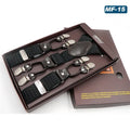 New Fashion Suspenders Luxury Braces 6 Clips Leather Belt Straps European Size Male Style Gift For - Visuel 7 | SAMAG
