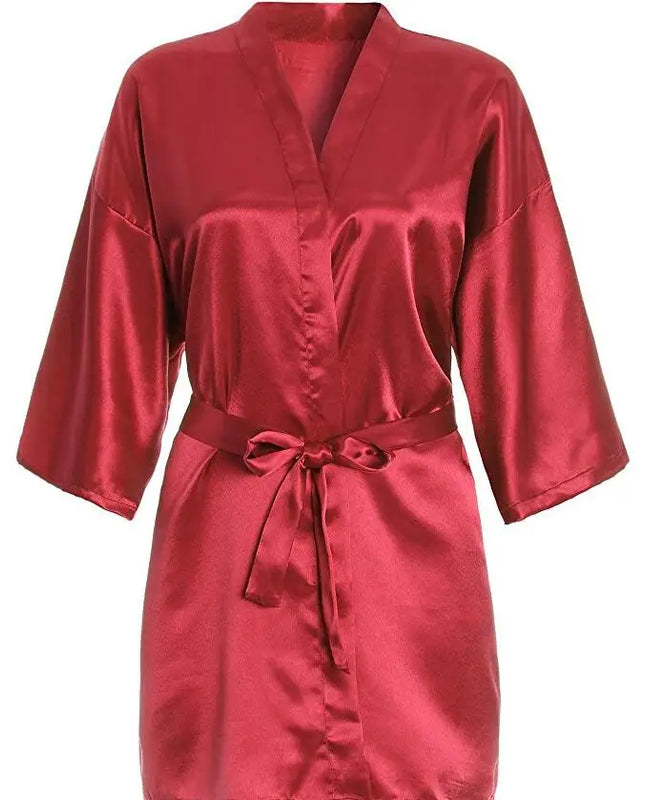 RB030 Sexy Large Size Sexy Satin Night Robe Lace Bathrobe Perfect Wedding Bride Bridesmaid Robes Dressing Gown For Women