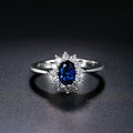 ZHOUYANG Princess Kate Blue Gem Created Blue Crystal Silver Color Wedding Finger Crystal Ring Brand Jewelry for Women ZYR076