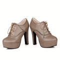 QPLYXCO 2017 New Big Small Size 31-47 Women Stiletto High Heel Shoes Sexy Lady Platform Spring Fashion Lace Up Pumps Shoes 88-8