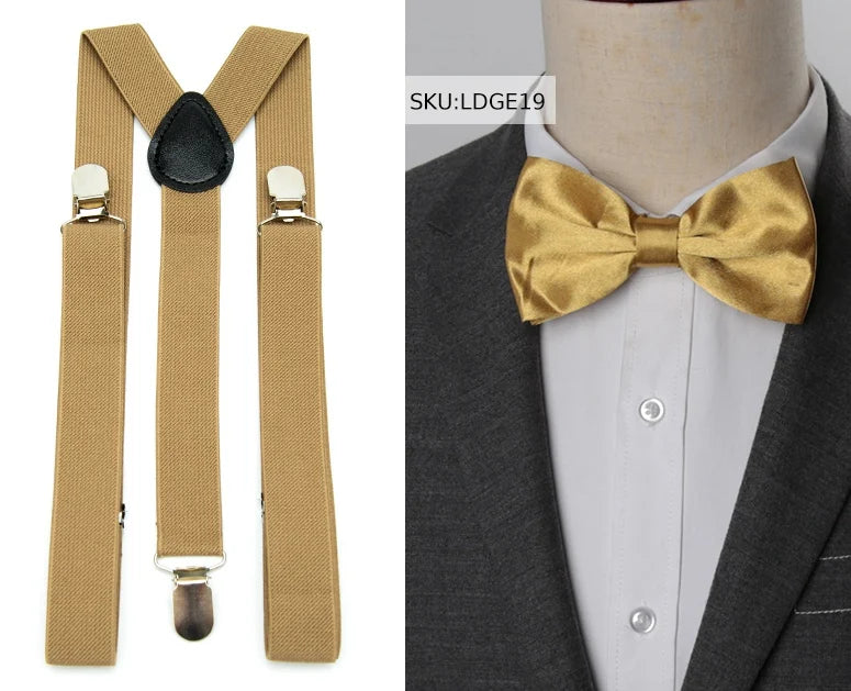 Suspenders Bow Tie Set Men Fashion Suspensorio for Man Boy Women Bowtie Braces Trousers Tirantes Wedding - Visuel 19 | SAMAG