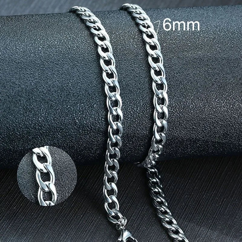 Vnox Men's Cuban Link Chain Necklace Stainless Steel Black Gold Color Male Choker colar Jewelry Gifts for - Visuel 9 | SAMAG