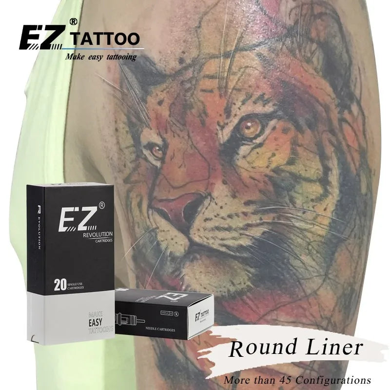 EZ Revolution Cartridge Tattoo Needles #12 0.35mm Round Liner RC1201RL RC1203RL RC1205RL RC1207RL RC1209RL 11/14/18RL 20 pcs/lot