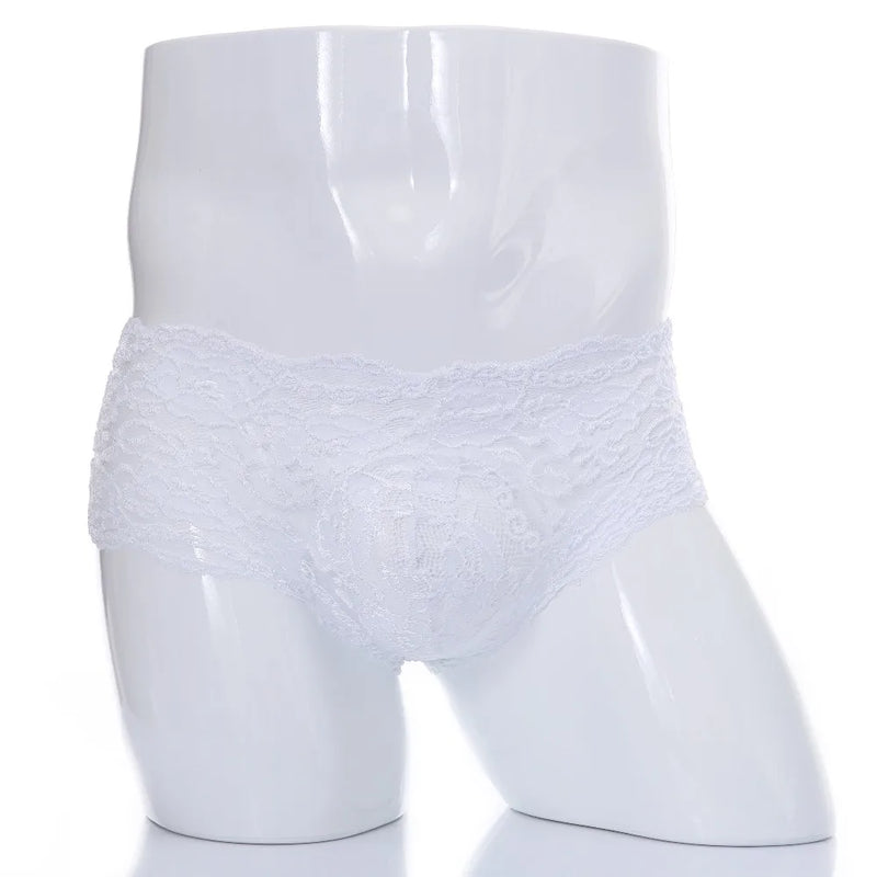 Lace Sexy Underwear Men Boxers hombre Man Sissy Transparent Ultra Thin Panties Penis Pouch Boxer Shorts Underpants cueca