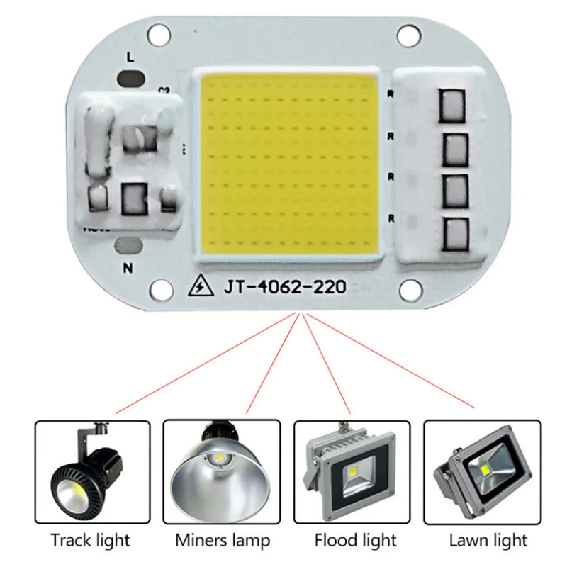 1-20PCS LED COB Hight Power 50W AC 220V Red Blue Green Lamp Chip Smart IC Fit For DIY Driverless Integrated Driver Flood Light