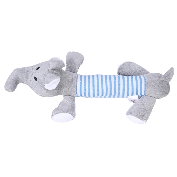 Popular Pet Dog Cat Funny Fleece Durability Plush Dog Toys Squeak Chew Sound Toy Fit for All Pets Elephant Duck Pig Plush Toys