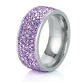 High Quality New arrival Fashion gift Charm Party New arrival rhinestone wedding jewelry Stainless Steel CZ Crystal Rings